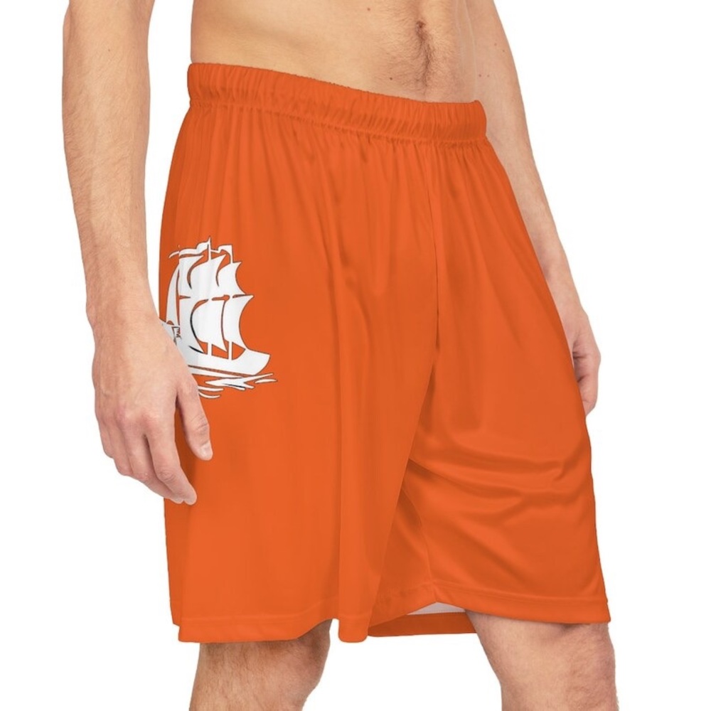 Black Summer Orange Basketball Shorts
